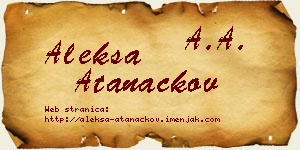 Aleksa Atanackov vizit kartica